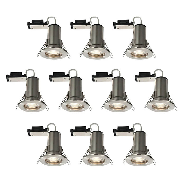LED Downlights Ceiling Spotlight Fixed Recessed Chrome Warm White 5W Pack of 10 - Image 1