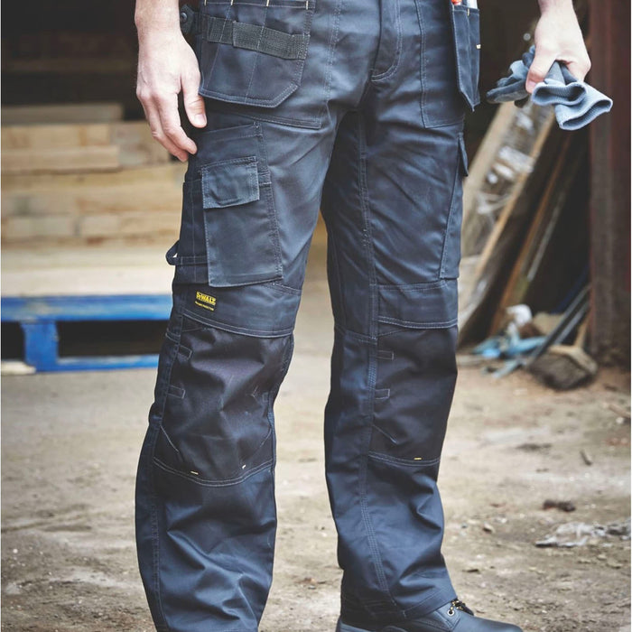 Dewalt Work Trousers Mens Regular Fit Black Multi Pockets Cargo W36" L31" - Image 2
