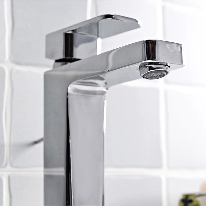 Basin Mixer Tap Pazar 1 lever Chrome-plated Contemporary Bathroom with Wastes - Image 2