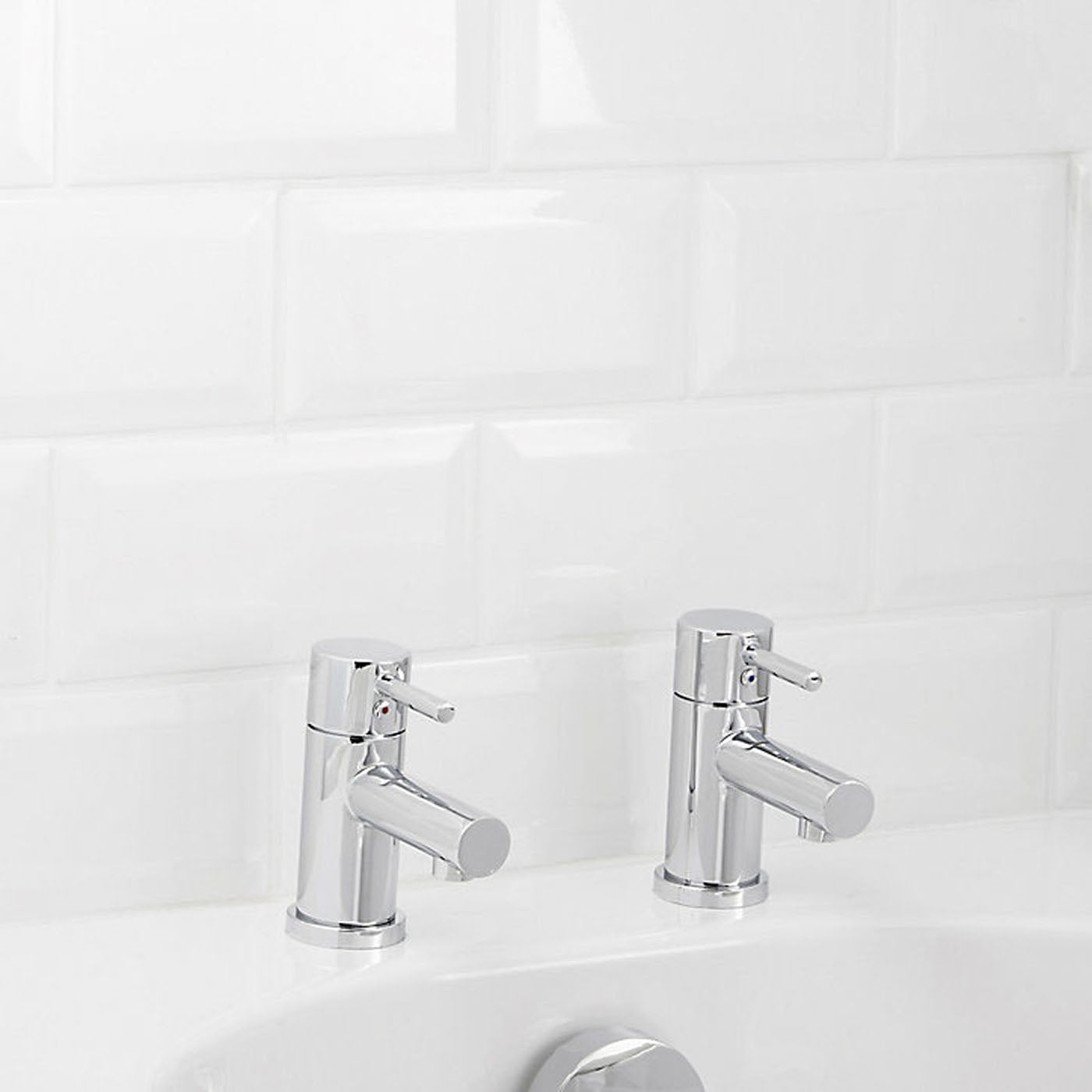 Bath Pillar Taps Set of 2 Pair Bathroom Brass Chrome Plated For High Pressure - Image 2