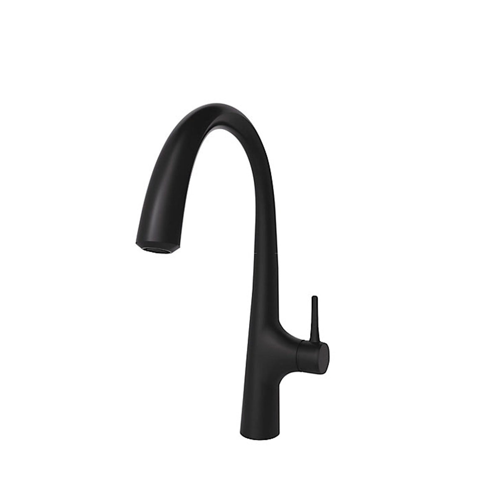 Kitchen Mixer Tap Single Lever Matt Black Graphite Effect Deck Mounted Modern - Image 1