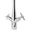 Kitchen Tap Twin Cross Lever Brass Silver Chrome Effect Deck Mounted Traditional - Image 4