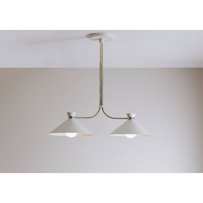 Apennin Ceiling Light Matt Cream 2 Lamp Pendant Kitchen Dining Room Lighting - Image 1