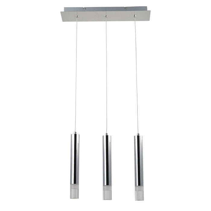 LED Ceiling Light 3 Way Pendant Chrome Sleek Contemporary Bar Kitchen Dining - Image 3