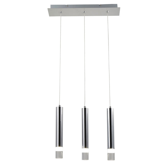 LED Ceiling Light 3 Way Pendant Chrome Sleek Contemporary Bar Kitchen Dining - Image 4