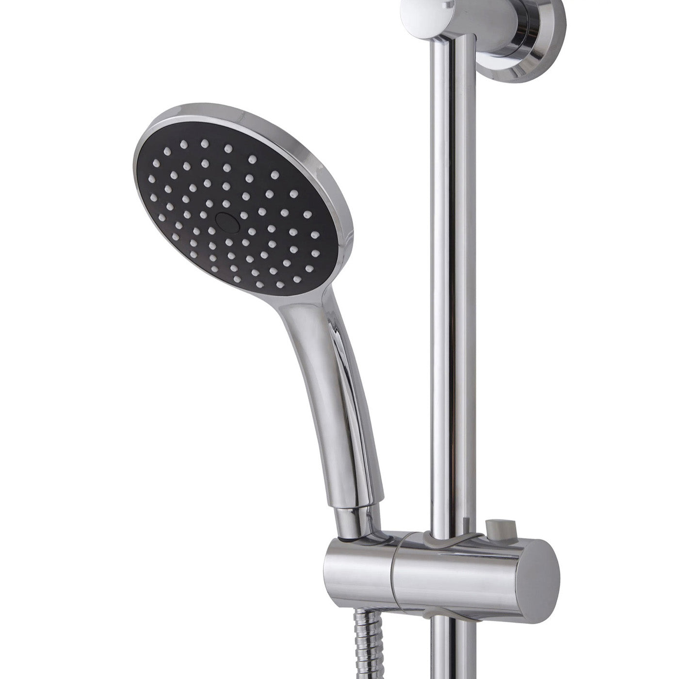 Thermostatic Mixer Shower Set Chrome Round Twin Head Rainfall Modern Bathroom - Image 2