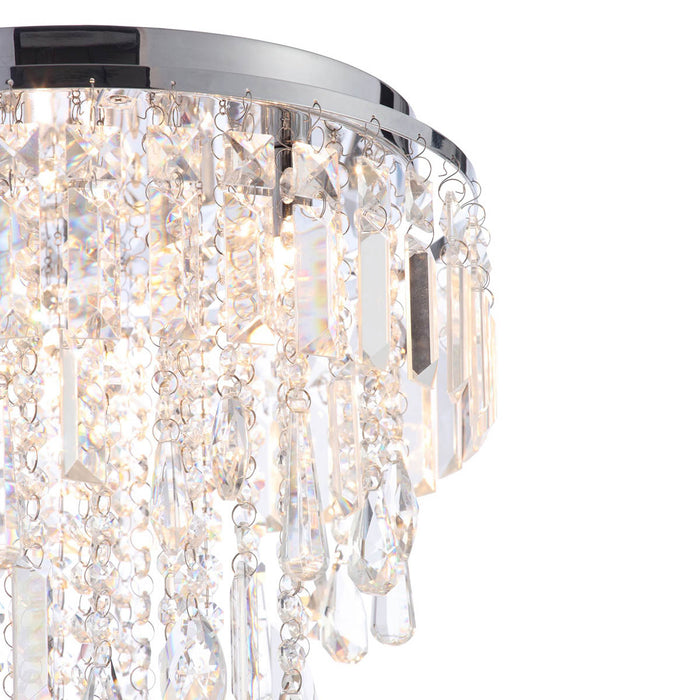 Pendant Ceiling Light Crystal Glass Beads Chrome Effect Modern Luxury Elegant - Image 3