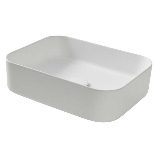 Bathroom Basin Counter Top Ceramic Matt White Rectangular Modern (W)45cm - Image 1