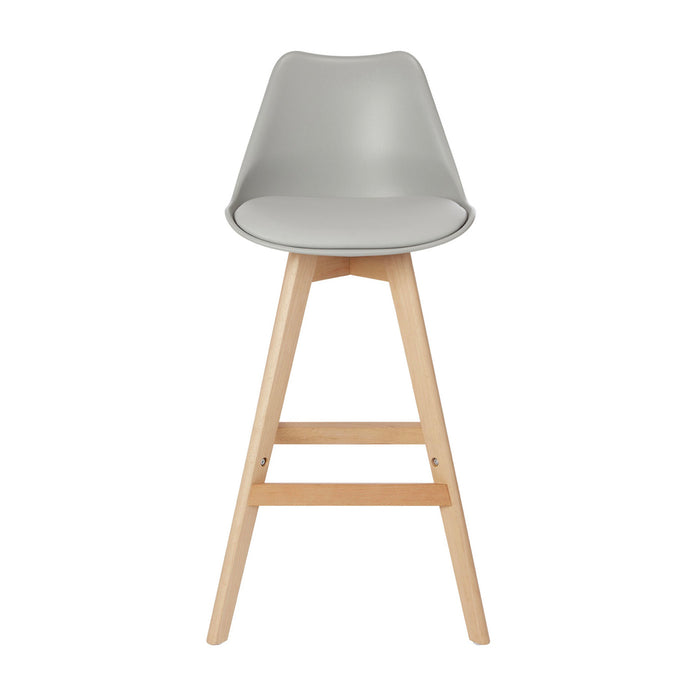 GoodHome Bar Stool With Footrest Light Grey (H)1005 x (W)435 x (D) 505 mm - Image 2
