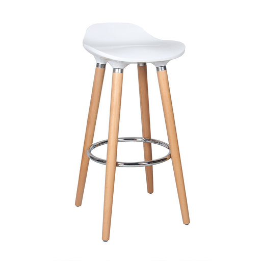 Cooke & Lewis Bar Stool Shira White Wooden Legs Breakfast Bar Contemporary Style - Image 1