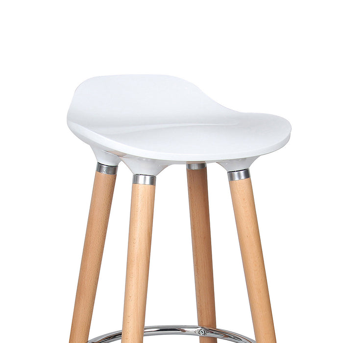 Cooke & Lewis Bar Stool Shira White Wooden Legs Breakfast Bar Contemporary Style - Image 2