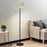LED Floor Lamp Ring Light Matt Black Standing Livingroom Dimmable (H)113.5 cm - Image 1