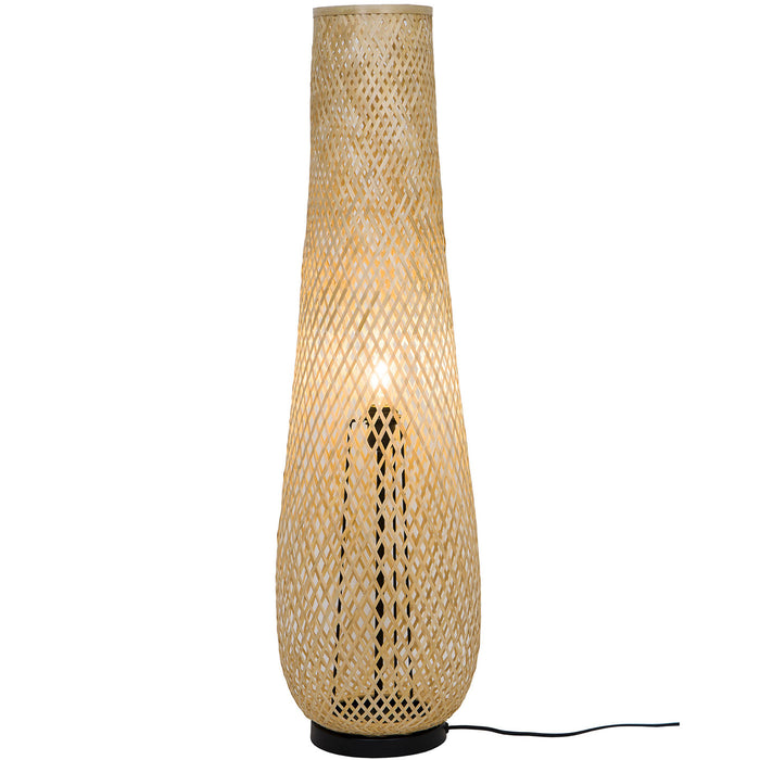 GoodHome Floor Light Kasungu Bamboo Basket Weave Style Tall 955mm 60W - Image 2