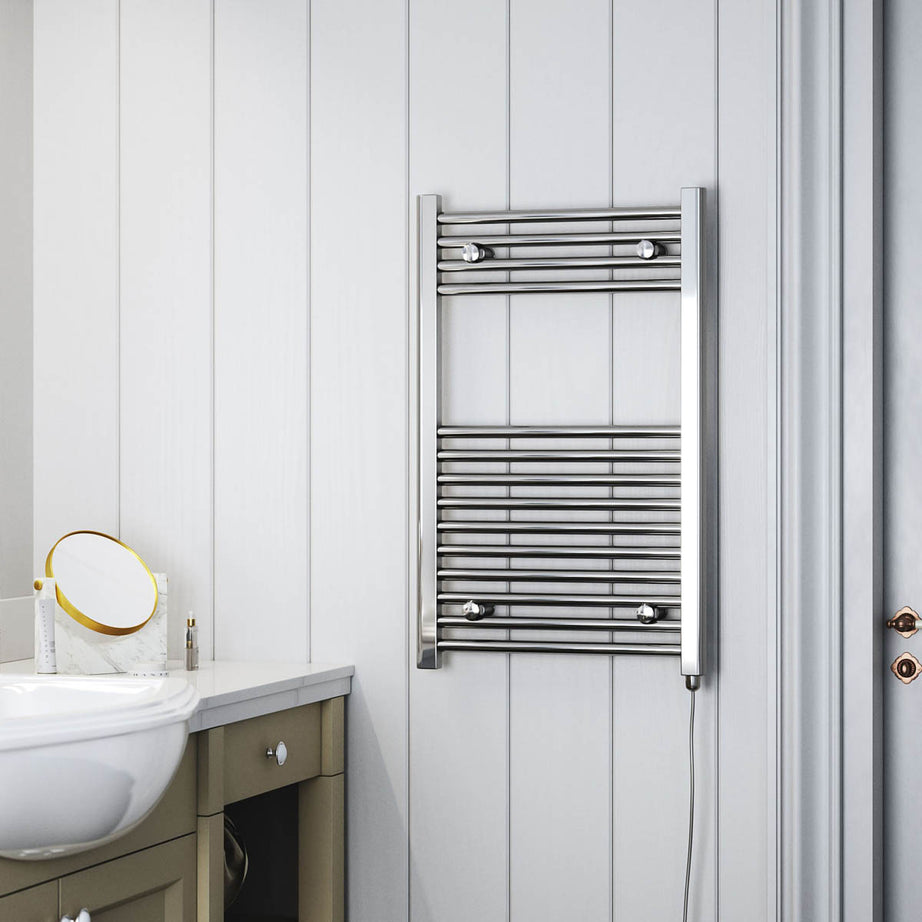 Terma Towel Warmer Radiator Electric Steel Chrome Effect (W)500mm x (H)800mm - Image 1