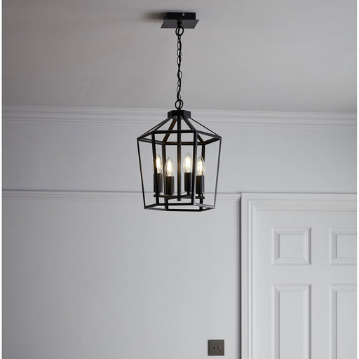 Nantan Ceiling Light Matt Black 4 Lamp Pendant Dia 300mm Living Room Lighting - Image 1