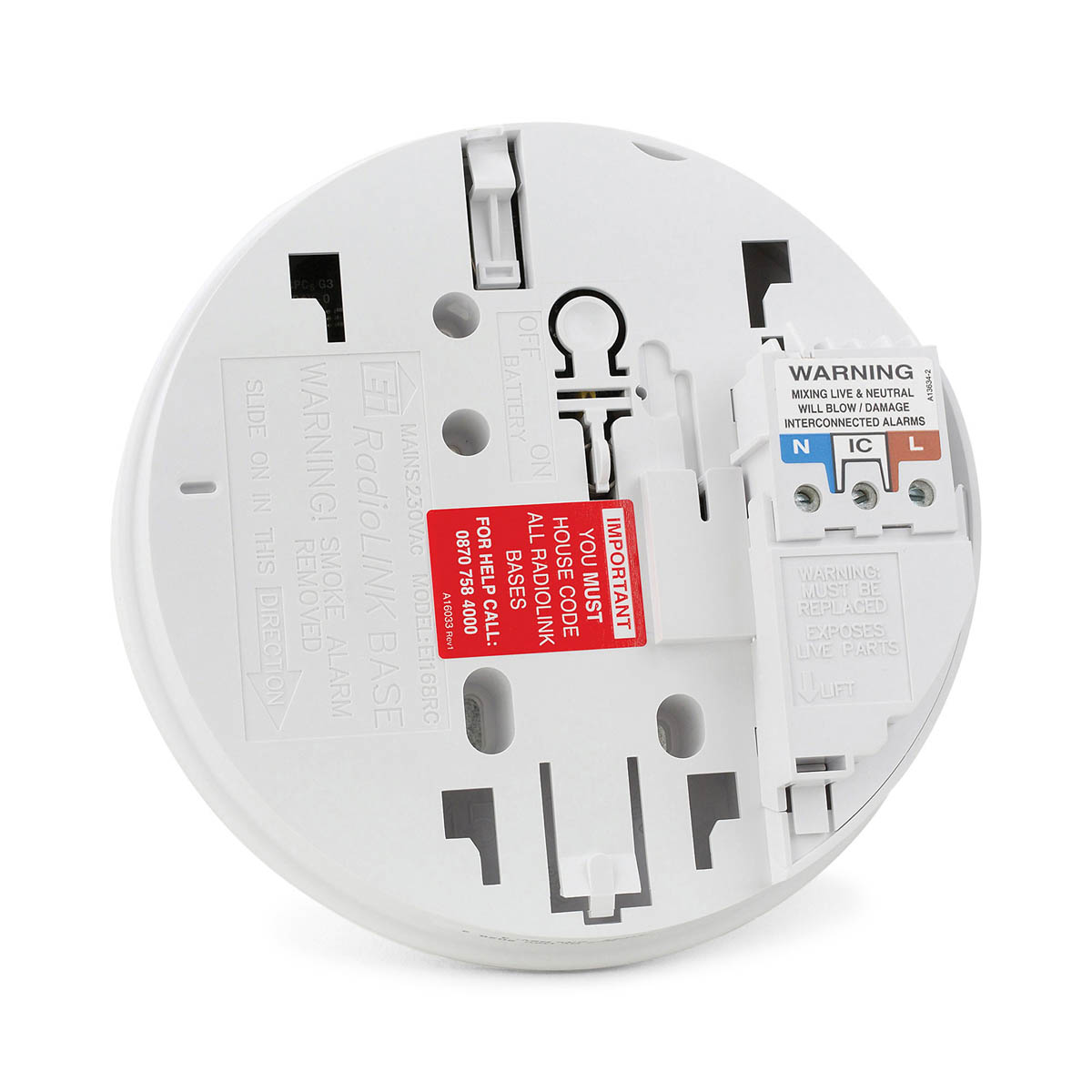 Aico Alarm Base Interlinked Ei168RC White Battery Mains Powered LED Indicator - Image 2