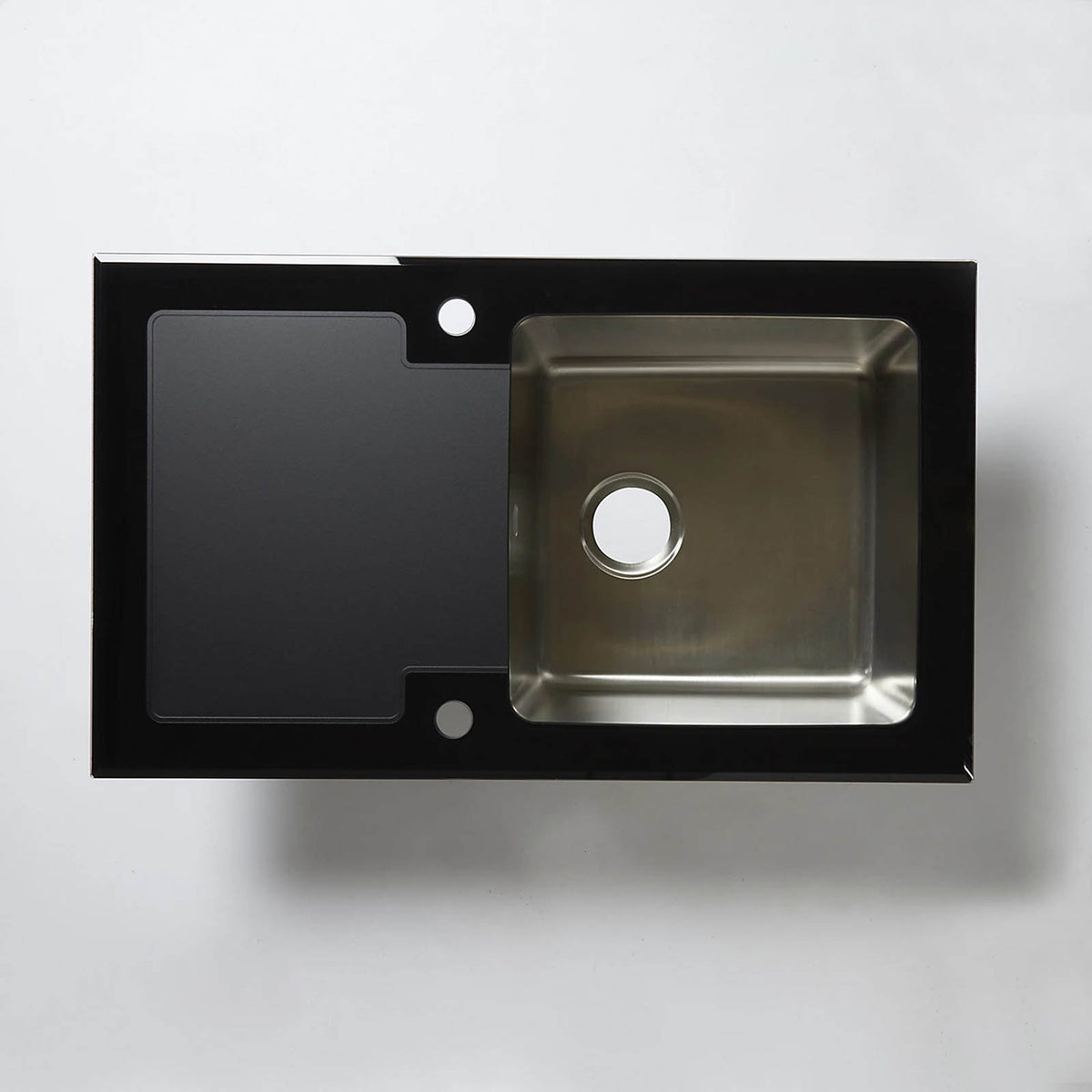 Cooke & Lewis Christianna 1 Bowl Sink Drainer Black Glass 860mm - Image 2