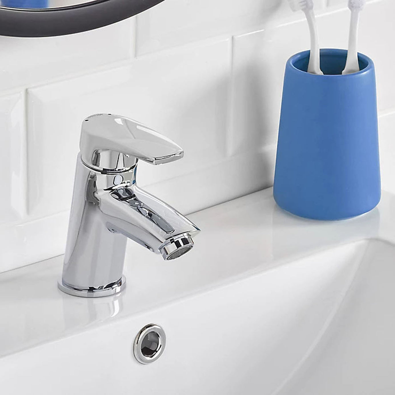 Bristan Basin Tap Mono Mixer Chrome Small Single Lever Waste Bathroom Faucet - Image 2
