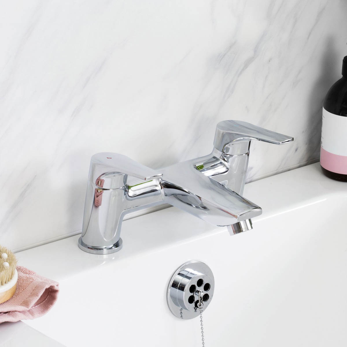 Bristan Bath Filler Tap Mixer Brass Chrome Effect Deck Mounted Contemporary - Image 3