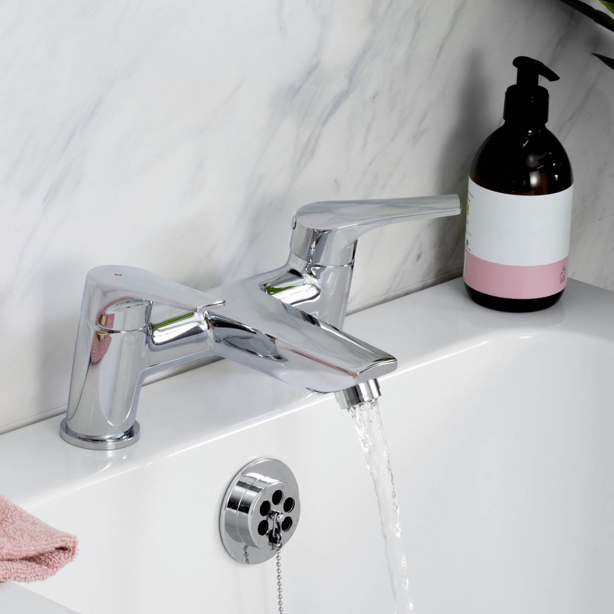 Bristan Bath Filler Tap Mixer Brass Chrome Effect Deck Mounted Contemporary - Image 5