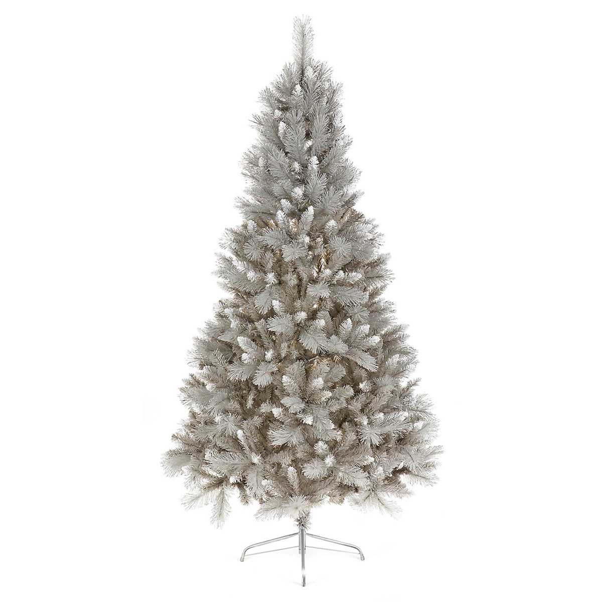 Premier Decorations Artificial Christmas Tree 6ft Grey Hinged Silver Tipped Fir - Image 2