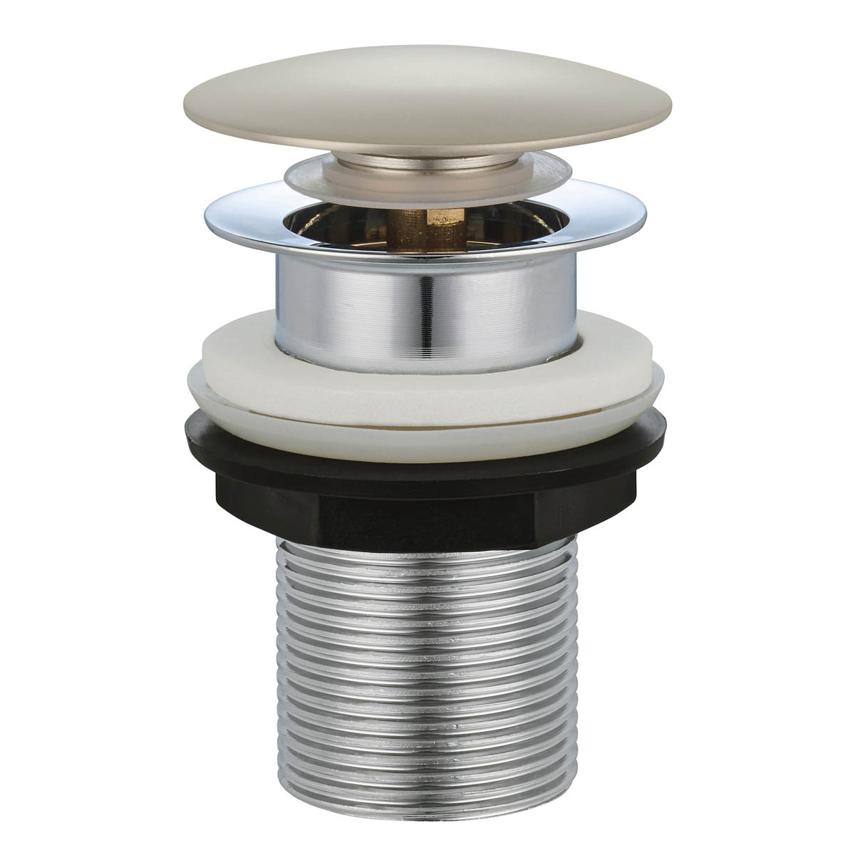 Bathroom Basin Mixer Tap Tall Brass Brushed Nickel Effect Single Lever Round - Image 8