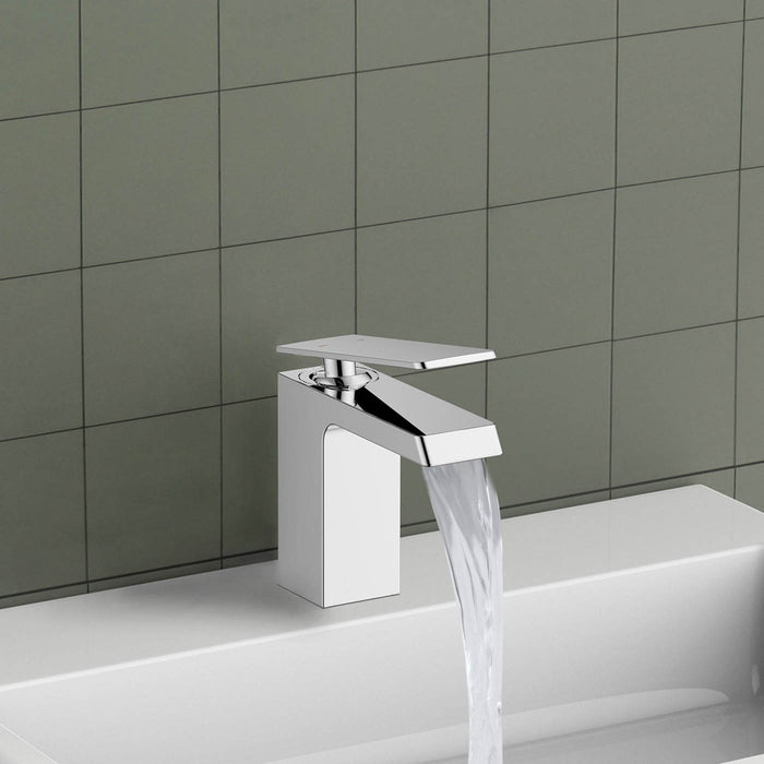Bathroom Basin Tap Mono Mixer Chrome Full Turn Single Lever Modern Faucet - Image 2