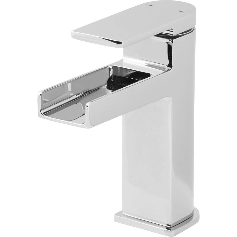 Bathroom Basin Tap Mono Mixer Single Lever Chrome Waterfall Brass Modern - Image 1