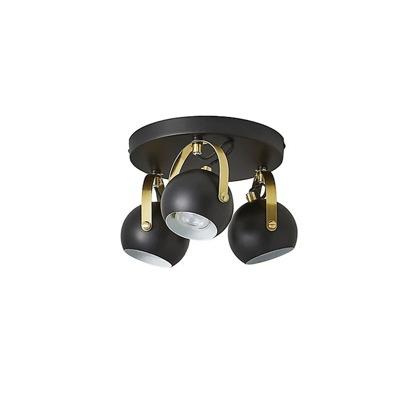 Ceiling Spotlight 3 Way Matt Black Modern Retro Style Round Shades LED IP20 240V - Image 2
