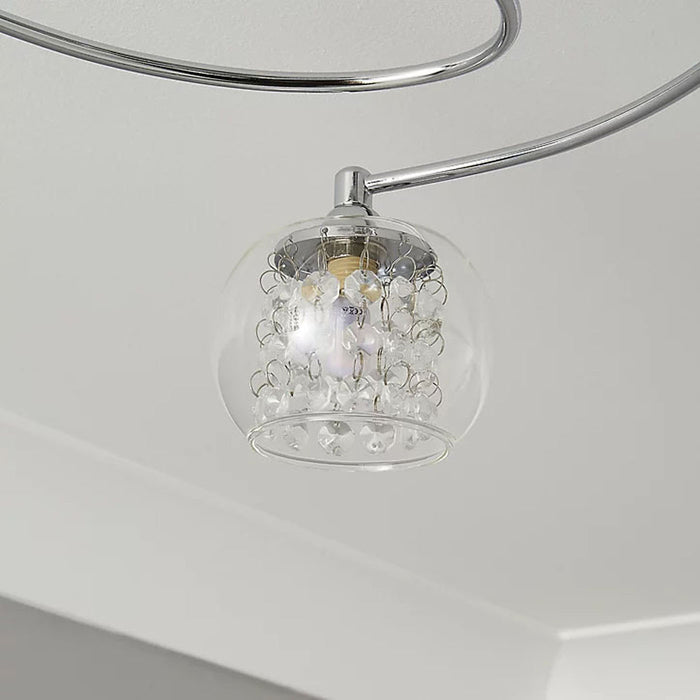 Ceiling Light 5 Way Transparent Crystal Glass Modern Bedroom Living Room 28W - Image 4