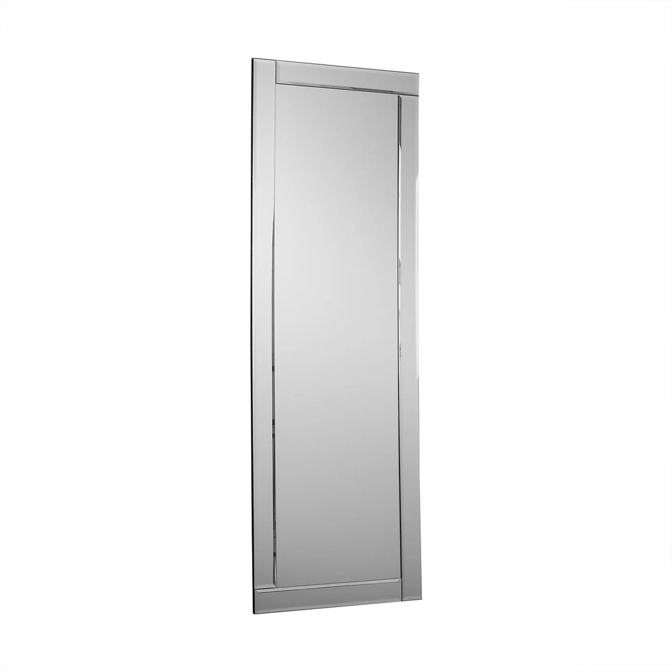 Aripa Frameless Art Deco Wall Mirror 117x40cm Bevelled Glass - Image 1