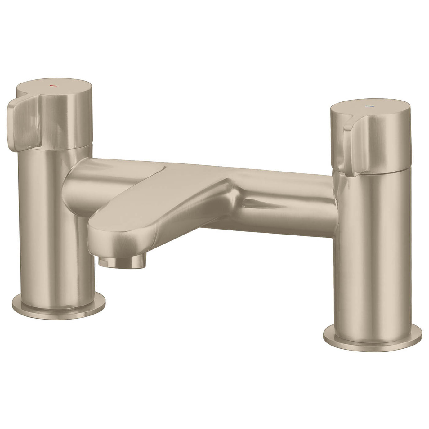 Bath Filler Tap Mixer Nickel Effect Lever Brass Ceramic Cartridge Bathroom - Image 1