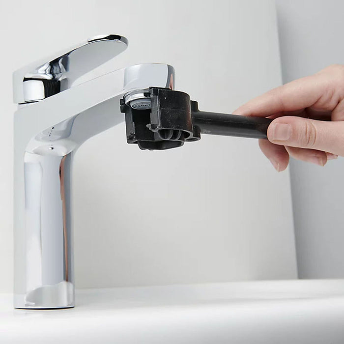 Bathroom Sink Pillar Taps Pair Twin Basin Matt Black Modern High Low Pressure - Image 5