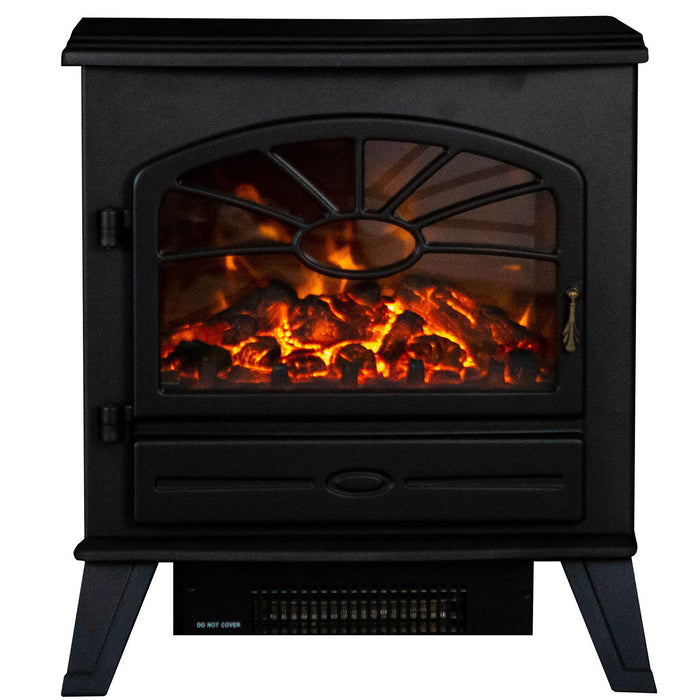 Focal Point Electric Stove ES3000 Traditional 1.8kW Matt Black Cast Iron Compact - Image 1