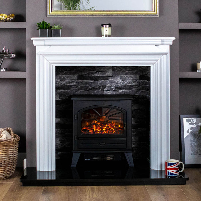Focal Point Electric Stove ES3000 Traditional 1.8kW Matt Black Cast Iron Compact - Image 2