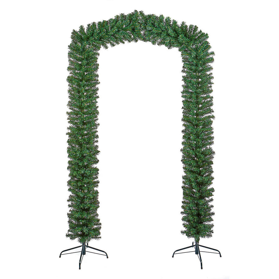 Christmas Tree Arch 8ft Green Artificial Single Door Archway Decoration Indoor - Image 1