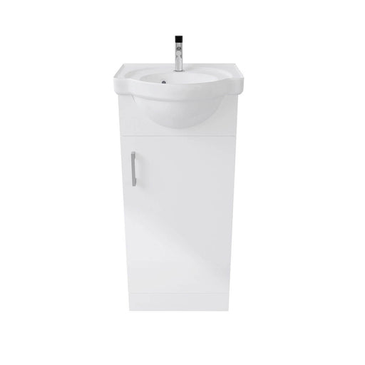 Bathroom Vanity Cabinet Unit And Basin Sink Gloss White Freestanding 41 x 88 cm - Image 1