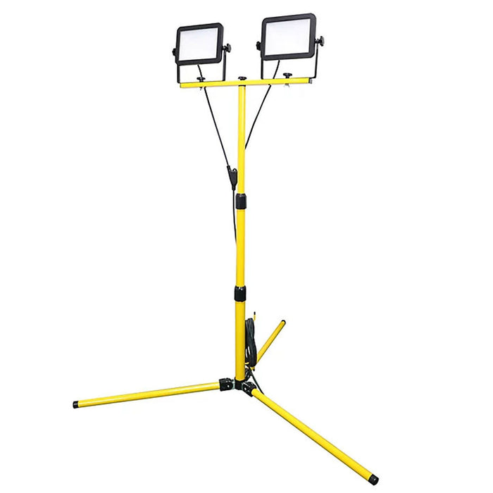 LED Work Light Dual Twin Corded Tripod Stand Portable Floodlight 2000lm 40W - Image 1