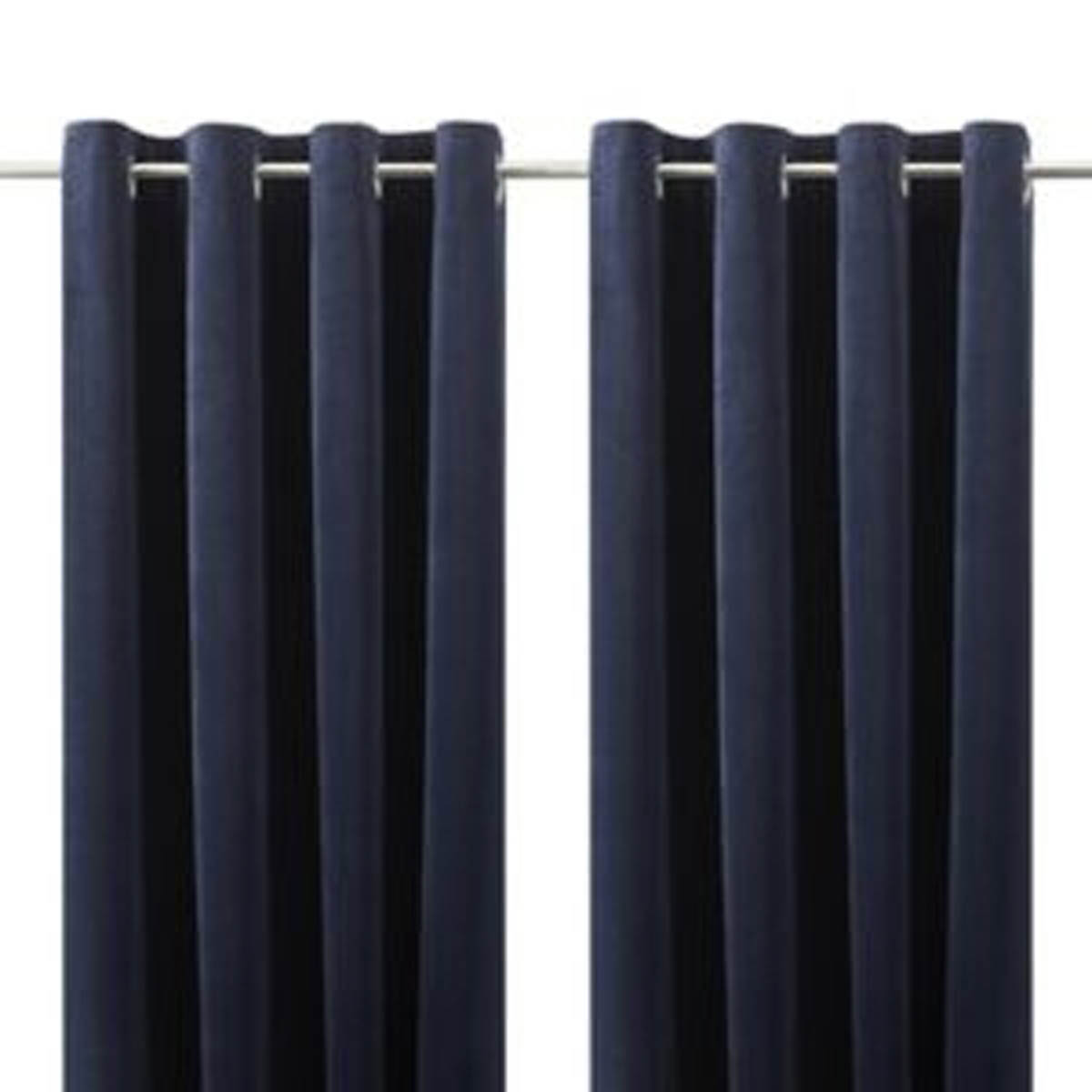 Curtains Pair Lined Eyelet Deep Navy Plain Heavy Weight (W)167Cm (L)183Cm - Image 1