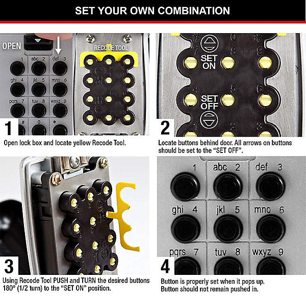 Master Lock Combination Key Safe 12 Digit Push Button Wall Mounted Keys Holder - Image 7