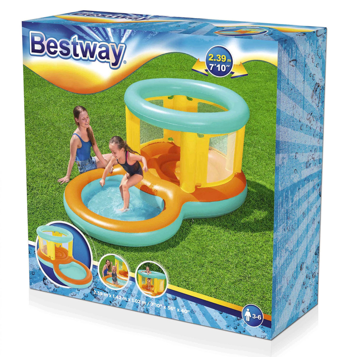 Bestway Kids Inflatable Bouncer Play Paddling Poll Garden Outdoor 1020x2390mm - Image 2