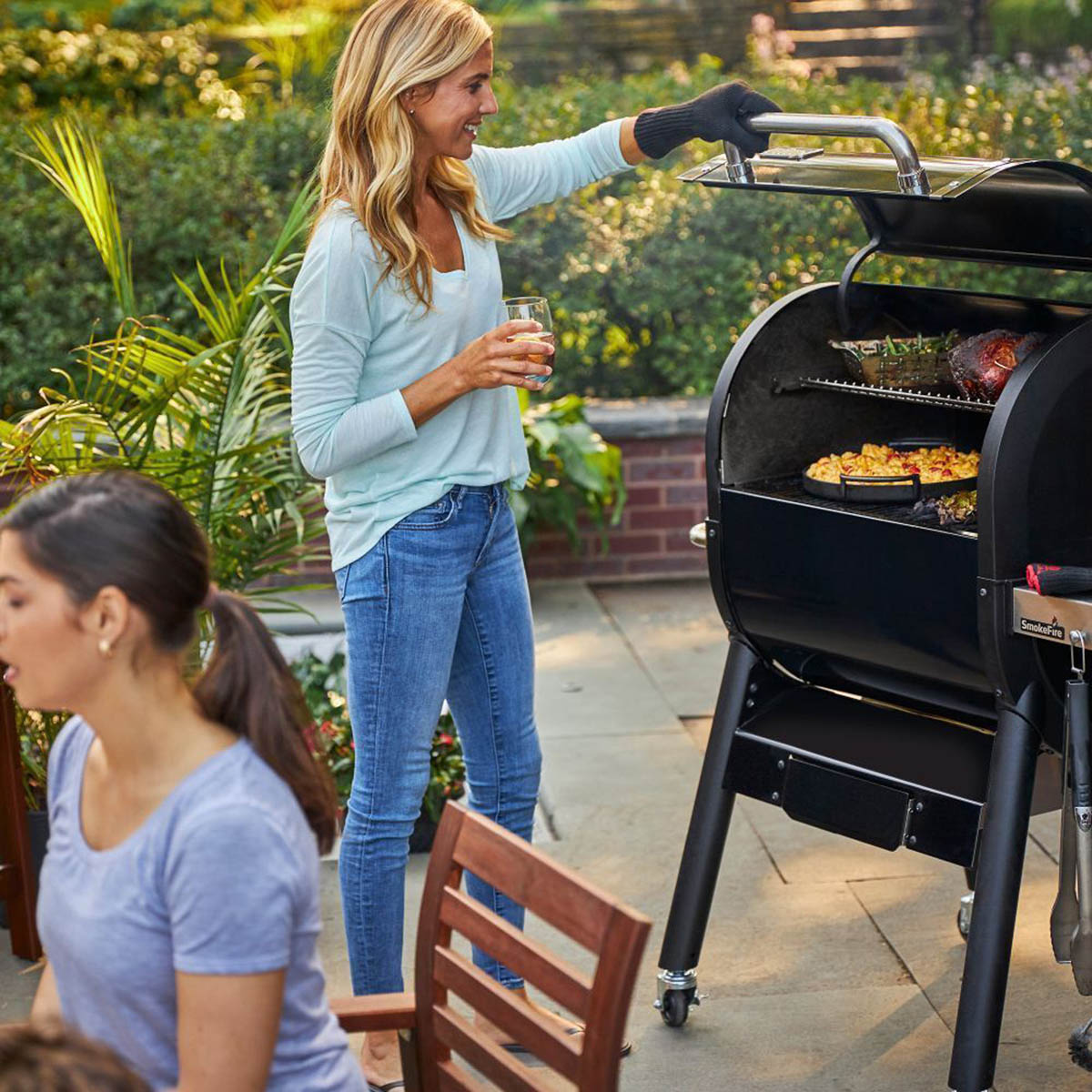 Weber Barbecue BBQ SmokeFire Wood Pellet Grill Wheeled Portable Night Light - Image 3