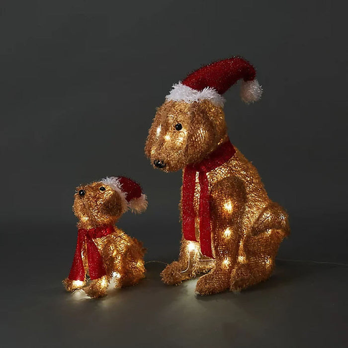 Christmas Lights Dogs Duo LED Freestanding 90 Lights Ice White 3.6W 4.5V - Image 4