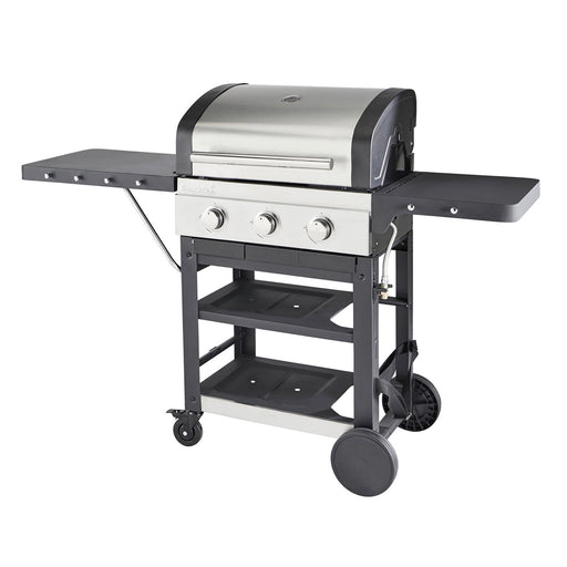 GoodHome Gas Barbecue 3 Burner Owsley 3 Black Portable Party Outdoors Garden BBQ - Image 1