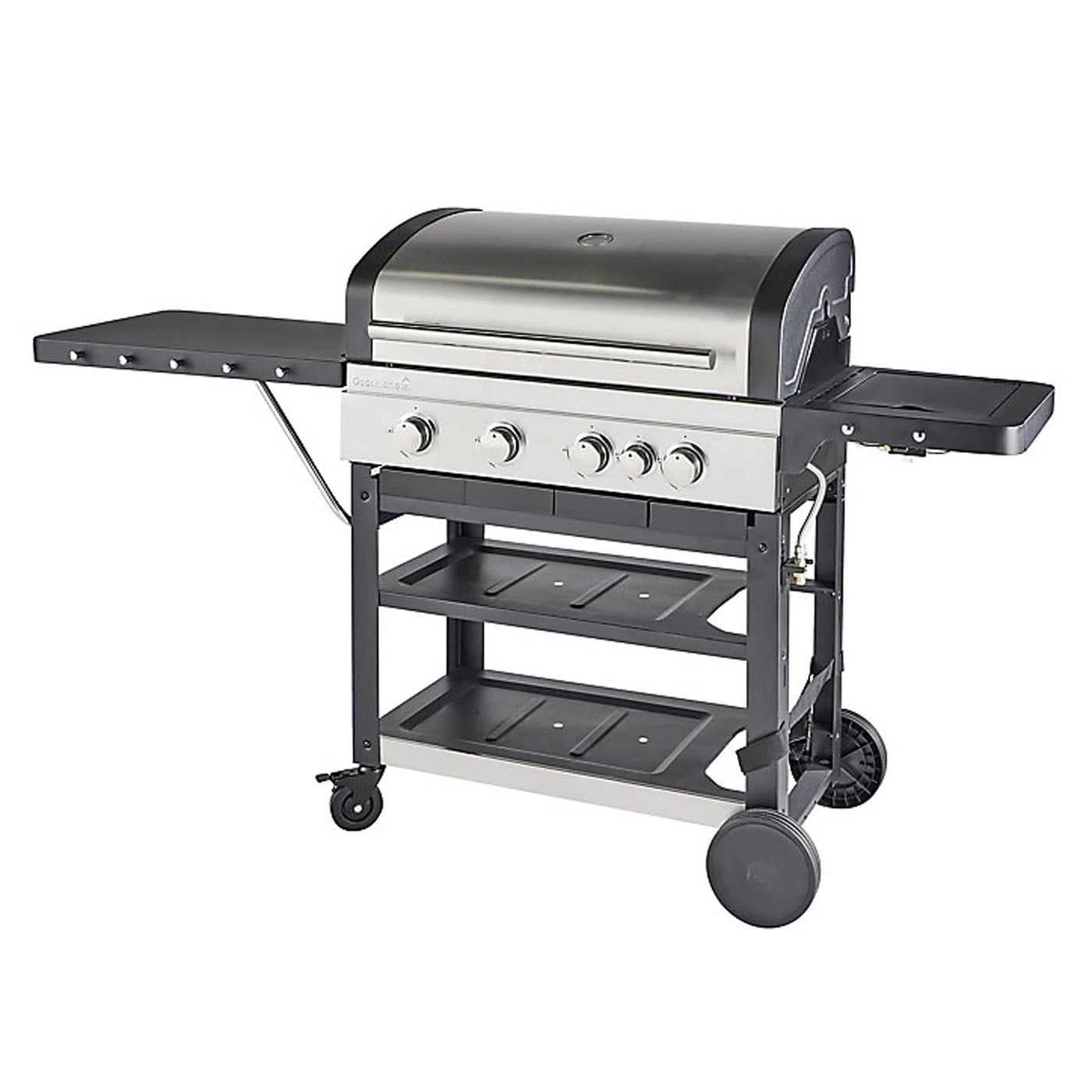 GoodHome Gas Barbecue 4 Burner Grill BBQ Owsley 4.1 Black Steel Shelf Outdoor - Image 1