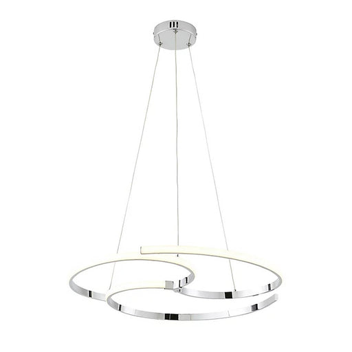 LED Ceiling Light Spiral Pendant Warm White 2050lm Chrome Living Bedroom 34W - Image 1