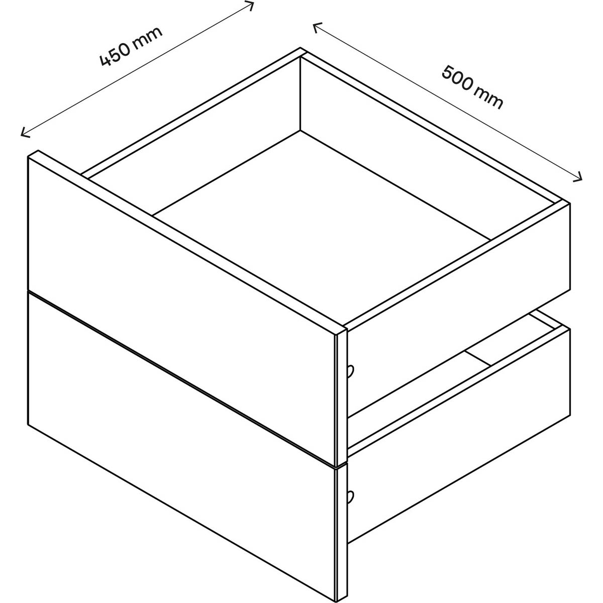Slab External Drawer Atomia Gloss White (H)184.5x(W)497x(D)390mm Set of 2 - Image 2