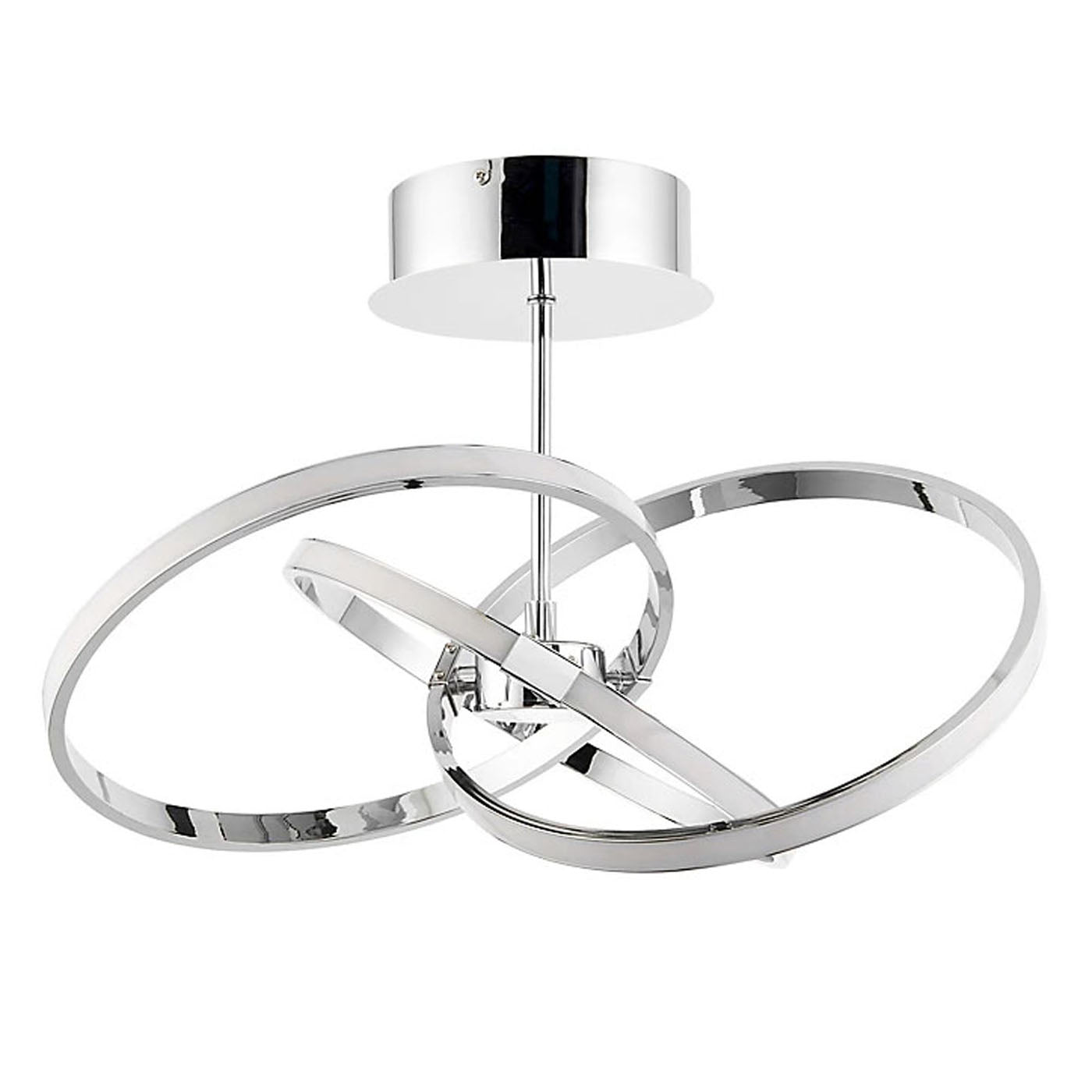LED Ceiling Light 3 Way Pendant Chrome Effect Dimmable Modern Warm White 1870Lm - Image 2