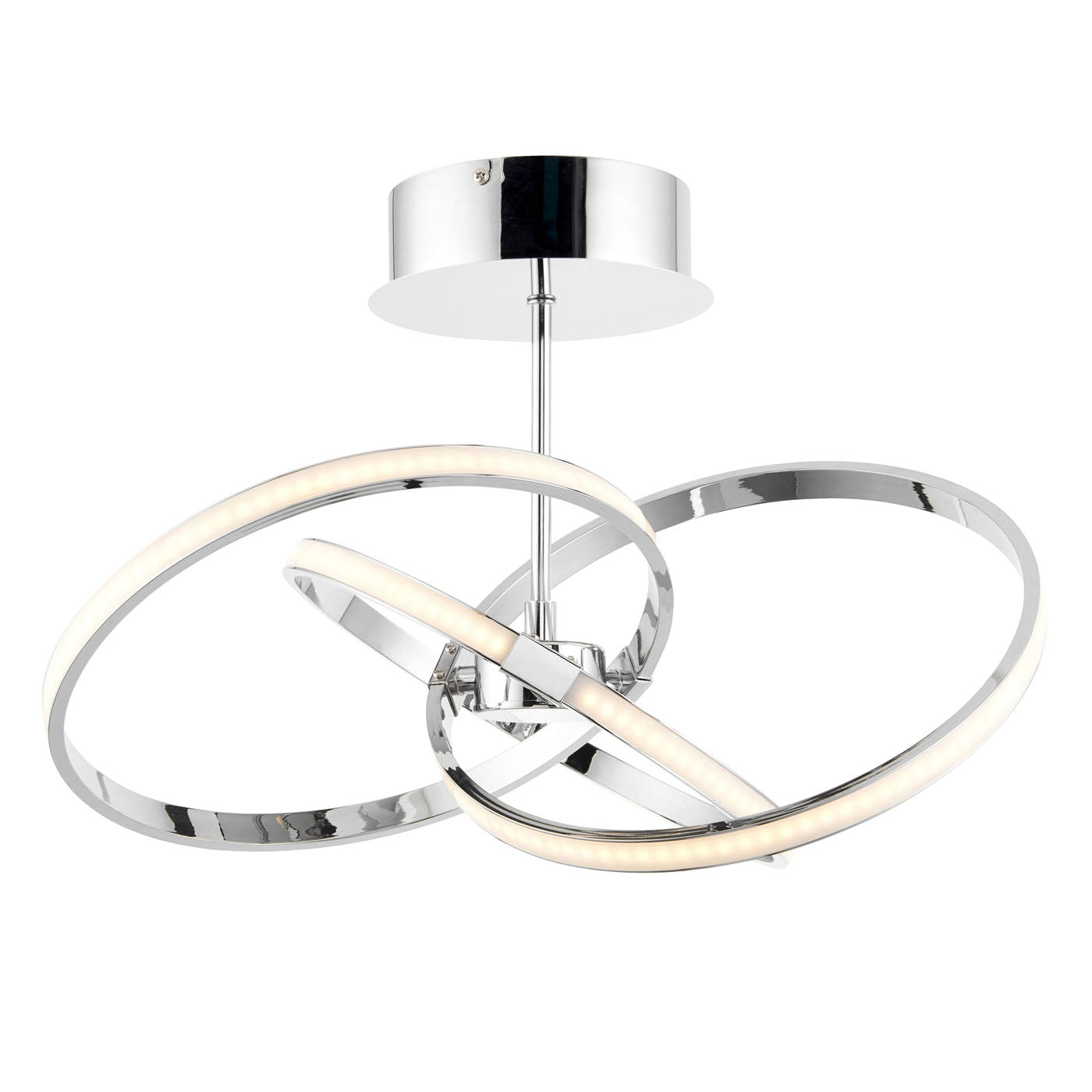 LED Ceiling Light 3 Way Pendant Chrome Effect Dimmable Modern Warm White 1870Lm - Image 3