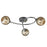 Ceiling Light 3 Way Chrome Effect Crackled Glass Dimmable Multi Arm Modern - Image 1